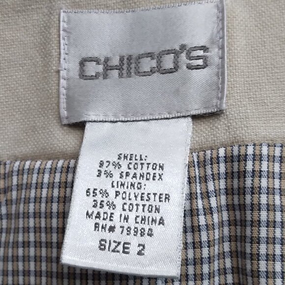 Chico’s | Cotton Khaki Vest Open Front | Size L (12) - Picture 7 of 8